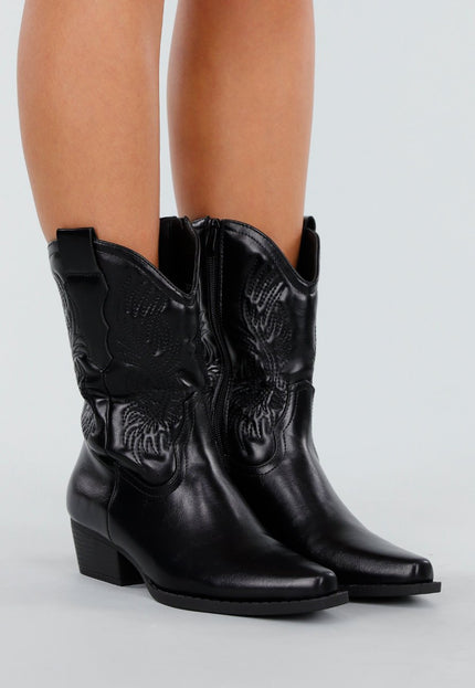NEW081025 Zwarte Cowboylaarzen
