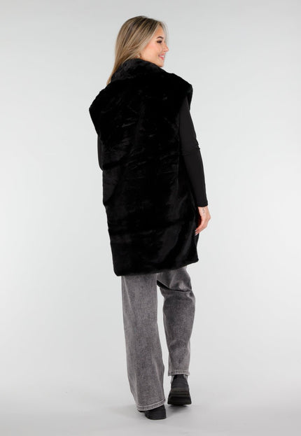 NEW081025 Zwarte Faux Fur Bodywarmer
