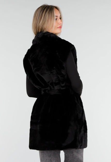 NEW081025 Zwarte Faux Fur Bodywarmer