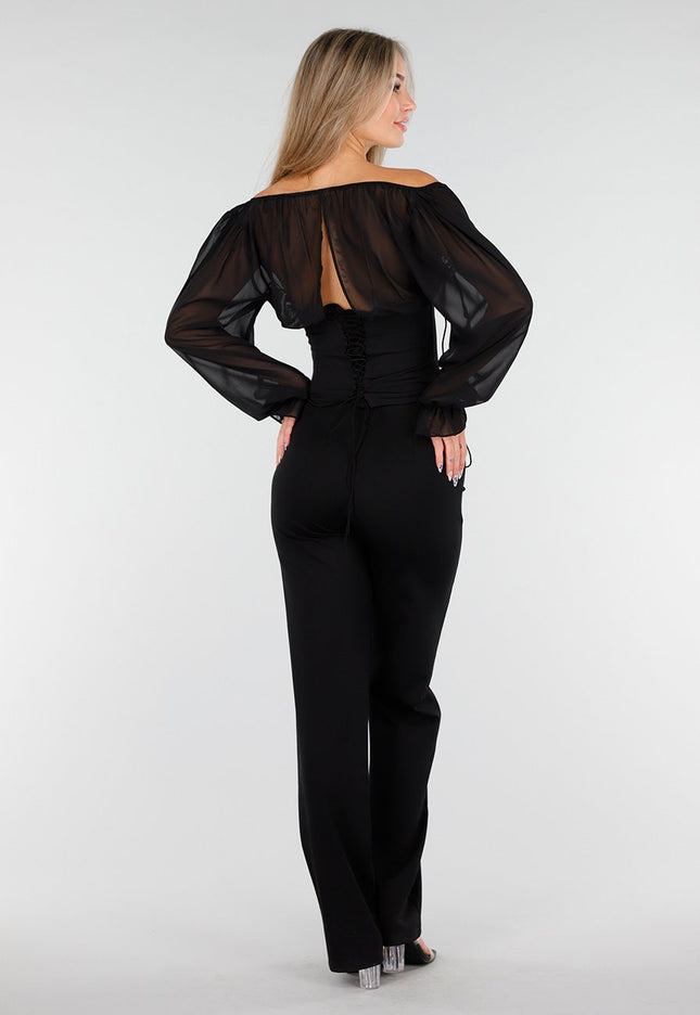 NEW081025 Zwarte Stretch Mesh Top