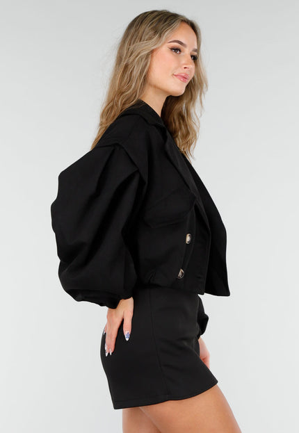 NEW081025 Zwarte Suède Look Trench