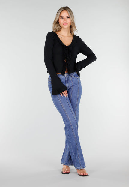 OP=OP.AV.10 Zwarte Top met Ruches