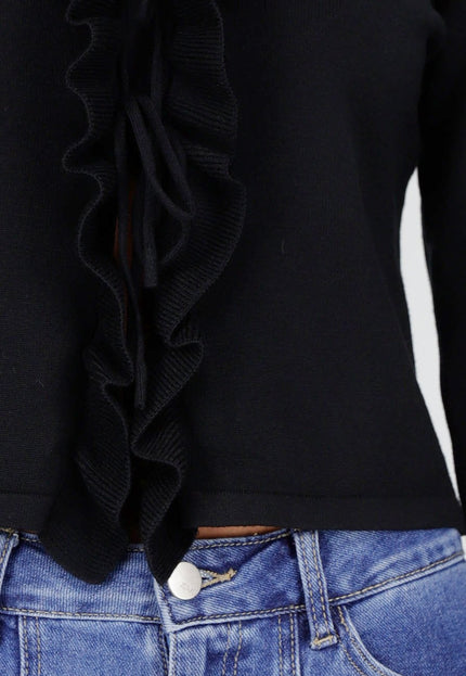 OP=OP.AV.10 Zwarte Top met Ruches