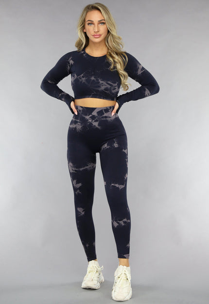NEW0811 2-Delige Donkerblauwe Sportset met Print