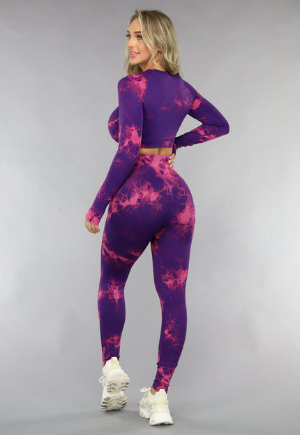 NEW0811 2-Delige Paarse Sportset met Print