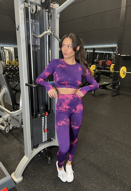 NEW0811 2-Delige Paarse Sportset met Print