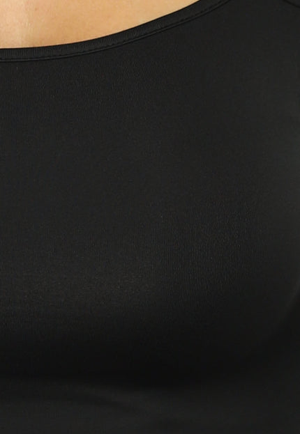 NEW0811 Basic Zwarte Longsleeve Bodycon Jurk