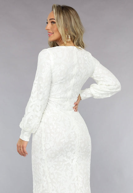 NEW0811 Witte Galajurk met Leafs Lovertjes Print