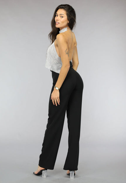 NEW0811 Zilveren Halter Glitter Chain Top