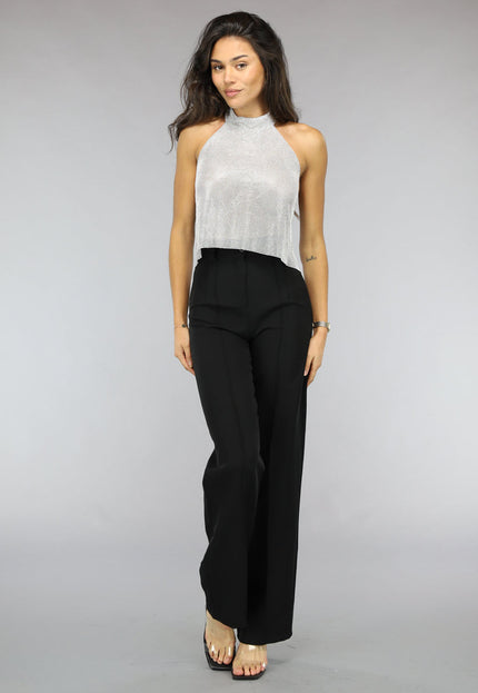 NEW0811 Zilveren Halter Glitter Chain Top