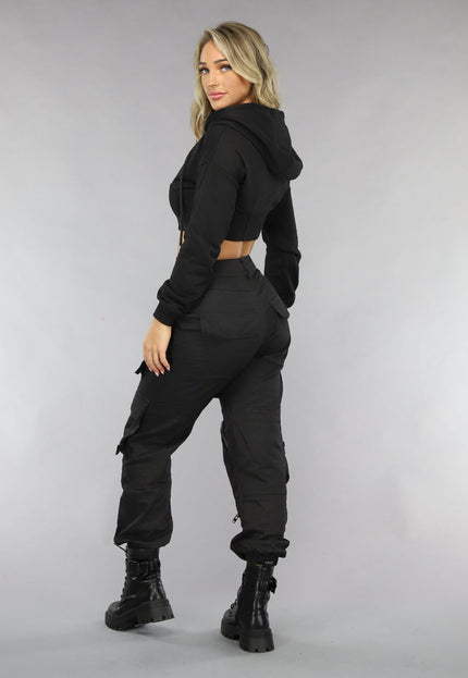 NEW0811 Zwart Cropped Korset Look Vestje