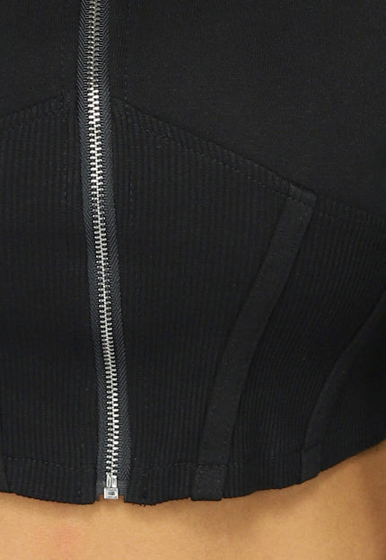 NEW0811 Zwart Cropped Korset Look Vestje