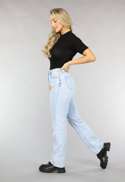 NEW0811 Zwarte Ribstof Bodysuit met Hoge Hals