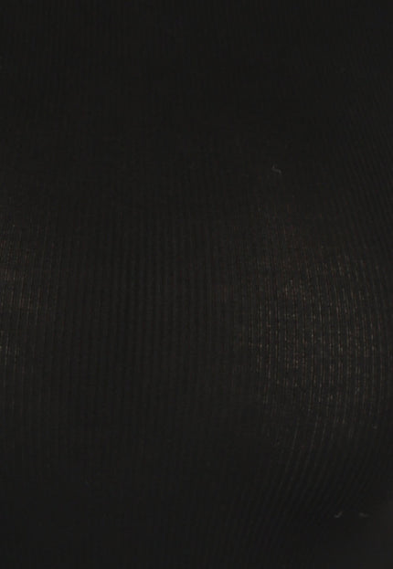 NEW0811 Zwarte Ribstof Bodysuit met Hoge Hals