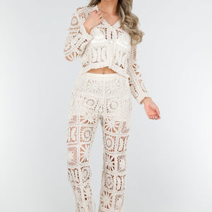 NEW090425 Beige Two-Piece Cover Up Set