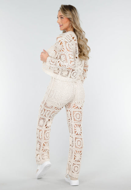 NEW090425 Beige Two-Piece Cover Up Set