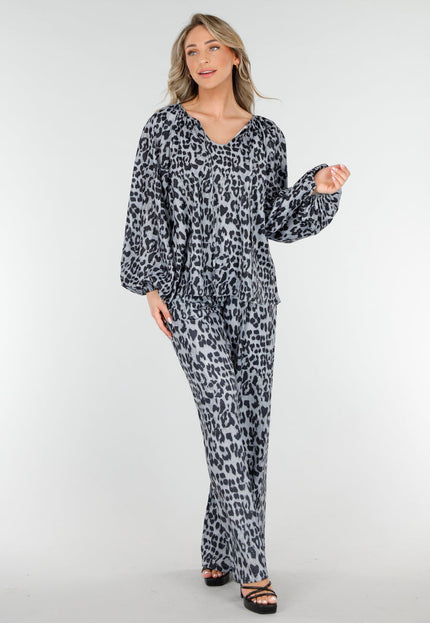 NEW090425 Leopard Print Lange Mouwen Blouse