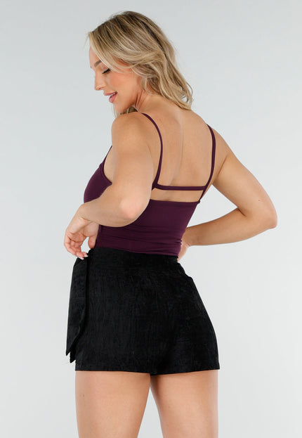 NEW090725 Paarse Cut-Out Top met Stretch