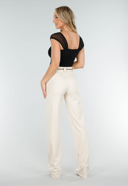 OP=OP.AV.09 Zwarte Mesh Top met Drapé Effect