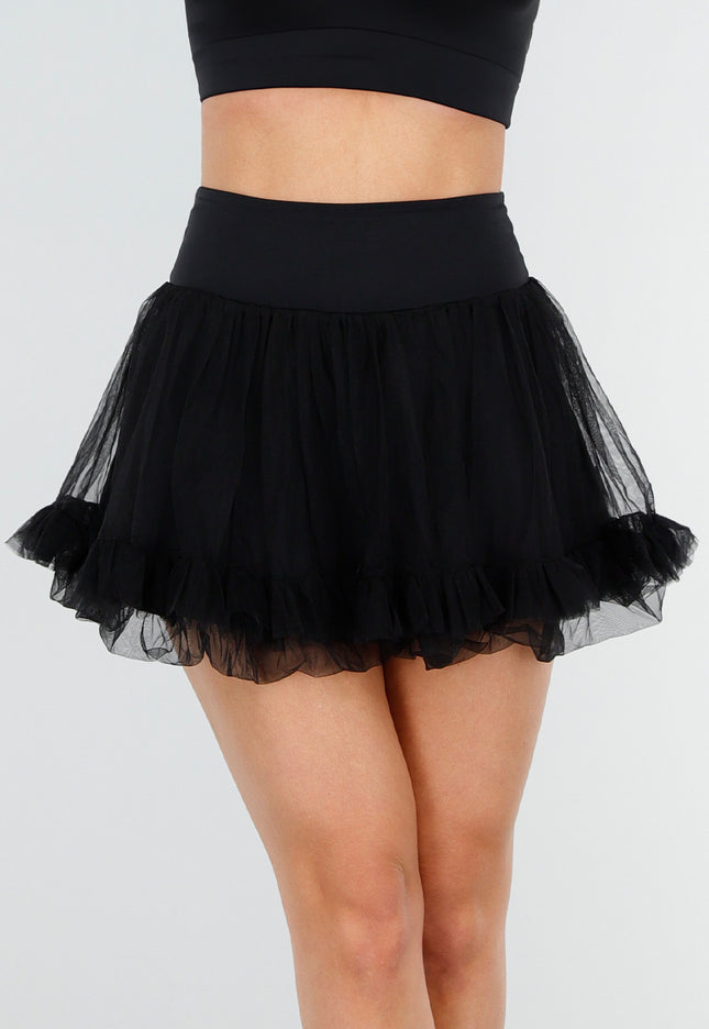 NEW090725 Zwarte Tule Skort