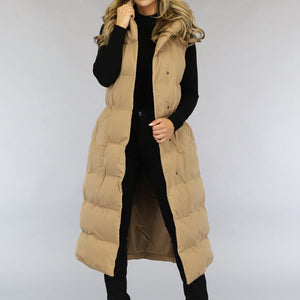 NEW0910 Camel Oversized Bodywarmer met Ceintuur