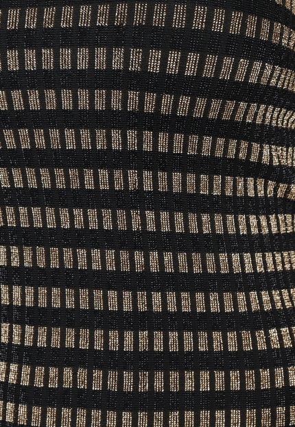 OP=OP.AV.12 Gouden Gestreepte Strapless Midi Jurk