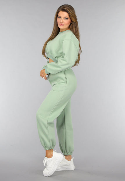 NEW0910 Lichtgroene Cropped Lounge Set