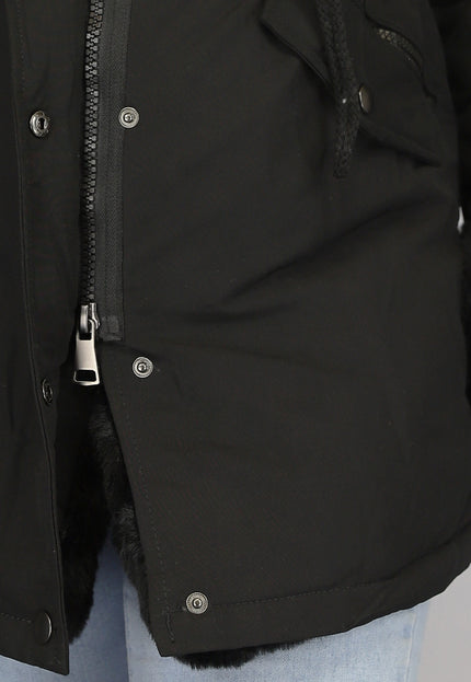 WINTER Zwarte Bont Winterjas met Capuchon