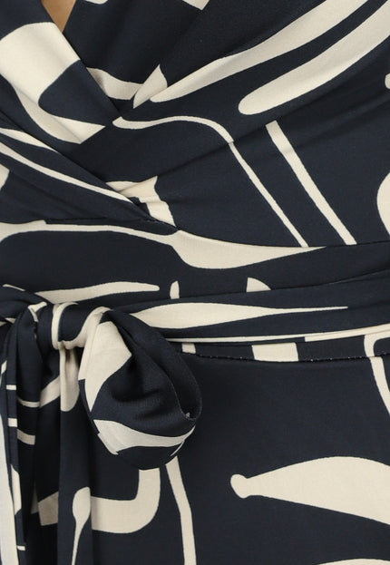 NEW0910 Zwarte Jumpsuit met Beige Patroon