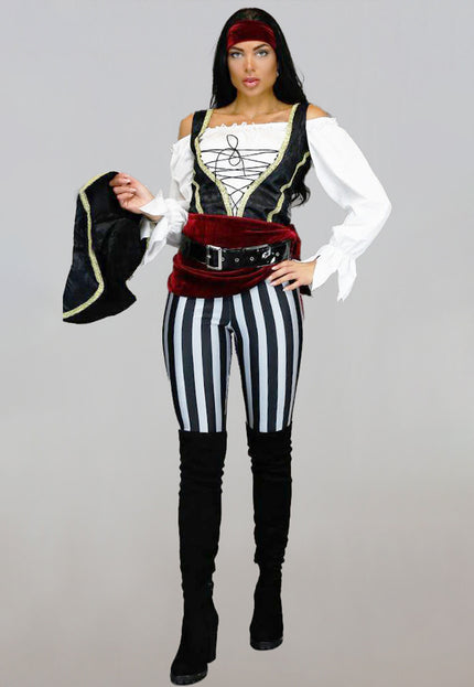 CARNA30 Piraten Kostuum met Broek en Accessoires