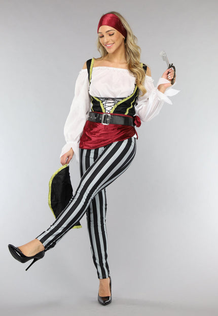 CARNA30 Piraten Kostuum met Broek en Accessoires