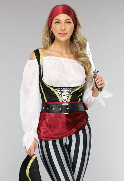 CARNA30 Piraten Kostuum met Broek en Accessoires
