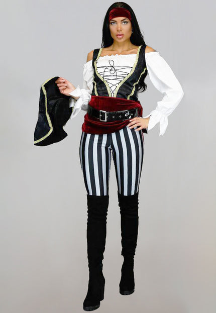 CARNA30 Piraten Kostuum met Broek en Accessoires