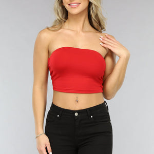 NEW1001 Rode Elastische Top Zonder Bandjes