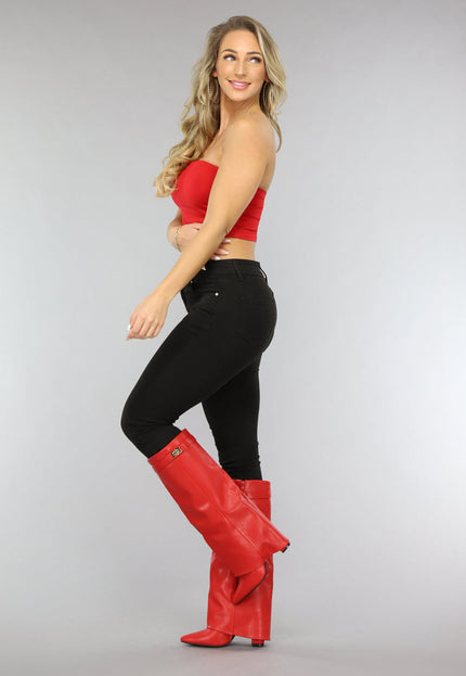 NEW1001 Rode Elastische Top Zonder Bandjes