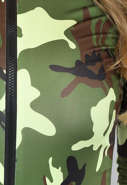 CARNA40 Vrouwelijk Army Leger Playsuit Kostuum