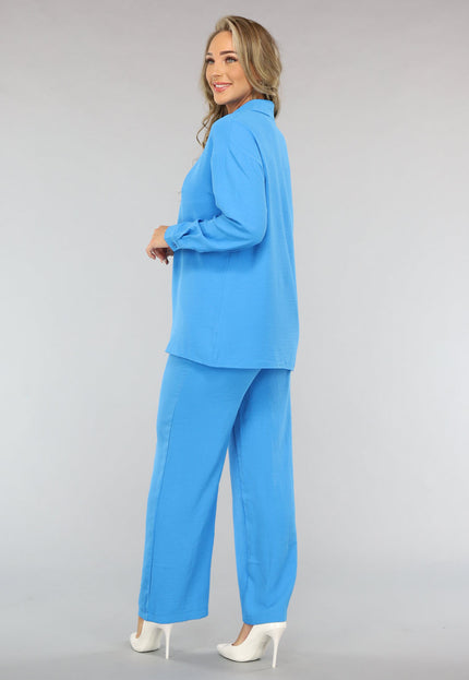 OP=OP.01.S Blauwe Co Ord Set met Blouse