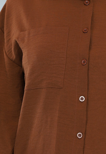 OP=OP.01.S Bruine 2-delige Set met Pantalon