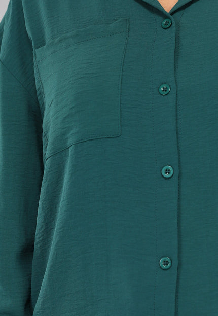 OP=OP.01.S Donkergroene 2-delige Set met Blouse