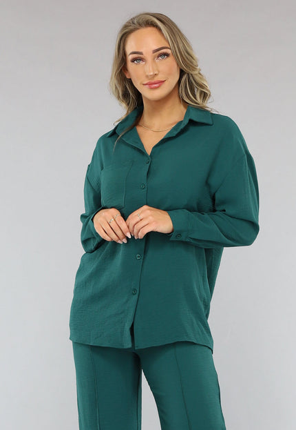 OP=OP.01.S Donkergroene 2-delige Set met Blouse