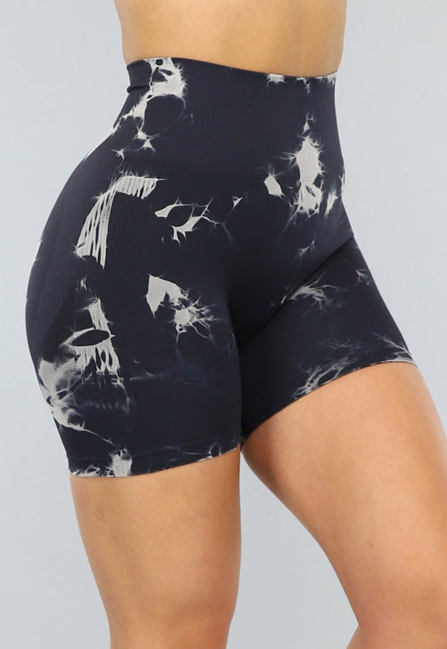 NEW1004 Kort Fitness Broekje met Scrunch in Print