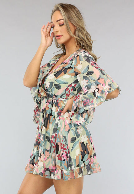 NEW1004 Print Skater Jurk met Flair Mouwen