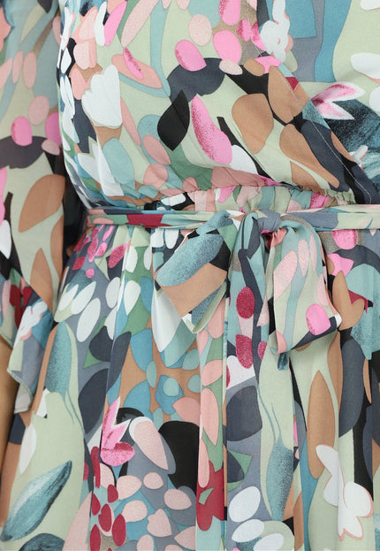 NEW1004 Print Skater Jurk met Flair Mouwen