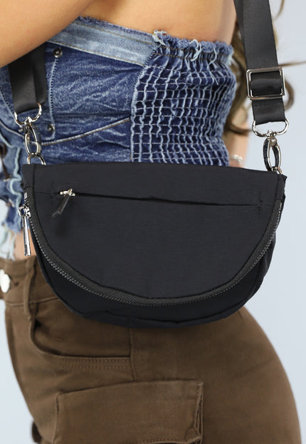 NEW1004 Vouwbare Zwarte Fanny Bag