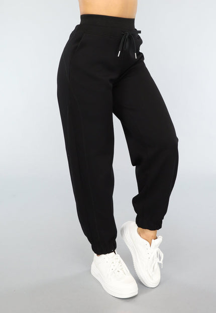 NEW1004 Zwarte Lounge Broek met Grote Elastische Band