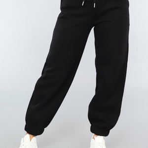 NEW1004 Zwarte Lounge Broek met Grote Elastische Band