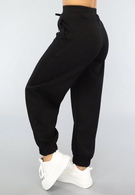 NEW1004 Zwarte Lounge Broek met Grote Elastische Band