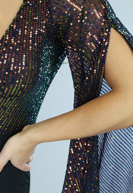 NEW1005 Asymmetrische Pailletten Jumpsuit
