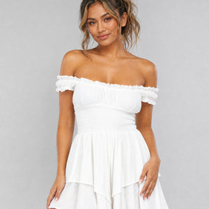 OP=OP.23.NL Witte Polkadot Playsuit