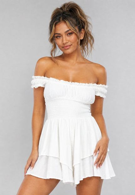 OP=OP.23.NL Witte Polkadot Playsuit